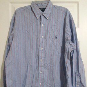 Ralph Lauren Yarmouth Blue Striped Buttoned Top 17